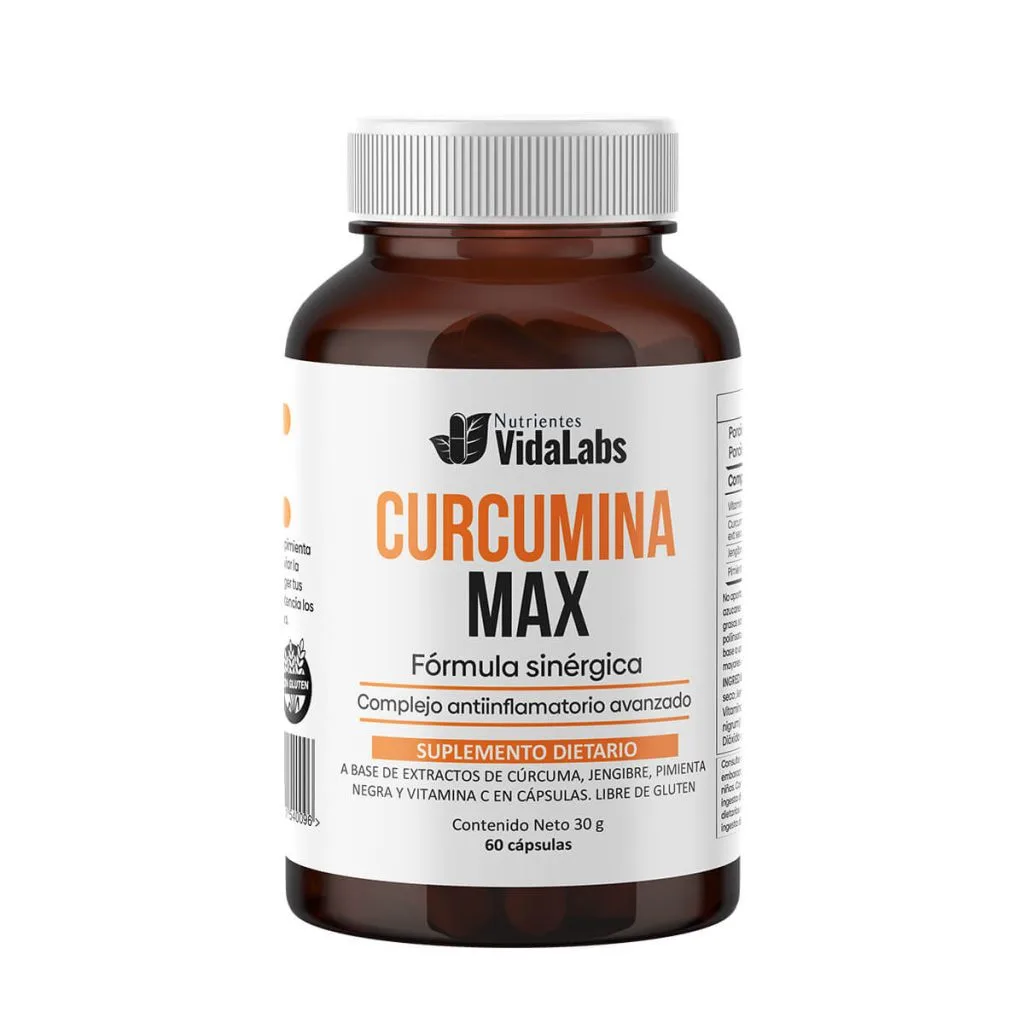 Curcumina Max - Curcumina Activa Estandarizada Al 95% Con Jengibre Y Pimienta Negra
